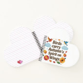 Vogels dragen de herfstgeest op vleugels notitieboek (Binnen)