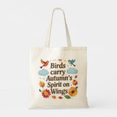 Vogels dragen de herfstgeest op vleugels tote bag (Achterkant)