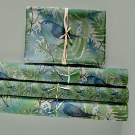 Vogels Dragonflies Blue Varens Decoupage Inpakpapier Vel