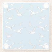 Vogels - een kudde zeegarenden glazen onderzetter (Achterkant)