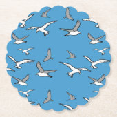 Vogels - een kudde zeegarenden kartonnen onderzetters (Voorkant)