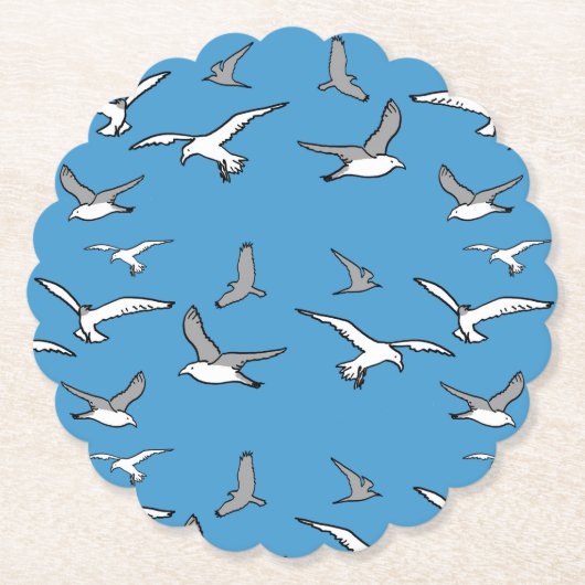 Vogels - een kudde zeegarenden kartonnen onderzetters (Voorkant)