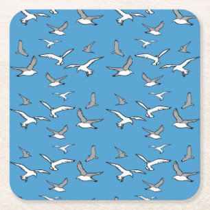 Vogels - een kudde zeegarenden kartonnen onderzetters