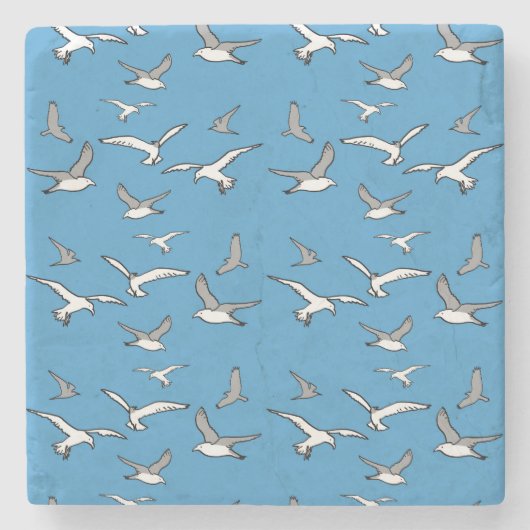 Vogels - een kudde zeegarenden stenen onderzetter (Voorkant)