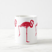 vogels, een roze flamingo met één been omhoog koffiemok (Center)