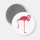  vogels, een roze flamingo met één been omhoog magneet (Voorkant / Achterkant)