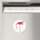  vogels, een roze flamingo met één been omhoog magneet (Insitu (Vaatwasser))