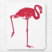  vogels, een roze flamingo met één been omhoog muismat (Voorkant)