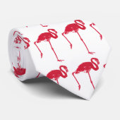 vogels, een roze flamingo met één been omhoog stropdas (Opgerold)