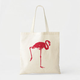  vogels, een roze flamingo met één been omhoog tote bag