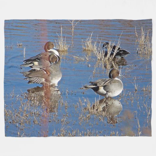 Vogels eenden Dieren Pond Fleece Blanket Deken (Voorkant (Horizontaal))