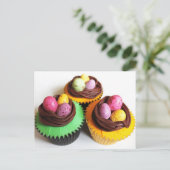 Vogel's Eggs Nests Paascupcakes Feestdagenkaart (Staand voorkant)