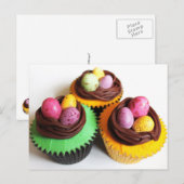 Vogel's Eggs Nests Paascupcakes Feestdagenkaart (Voorkant / Achterkant)