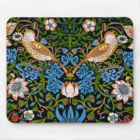 Vogels en aardbeien William Morris Fine Art Muismat (Voorkant)