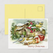 vogels en appels in de kerststal briefkaart (Voorkant / Achterkant)