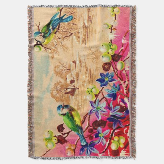 vogels en bessen afdrukken deken (Voorkant Verticaal)