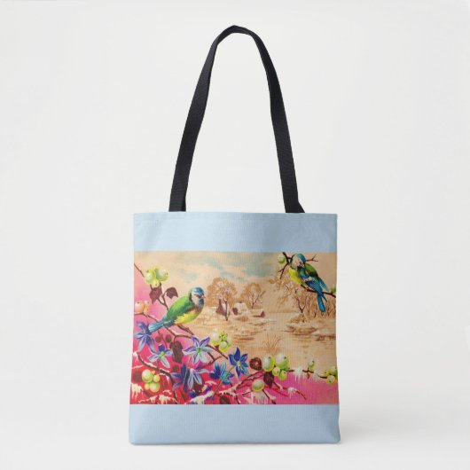 vogels en bessen afdrukken tote bag (Voorkant)