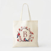 Vogels en bessen met makreel tote bag (Voorkant)