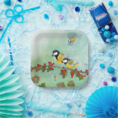 Vogels en bessen papieren bordje (Feest)