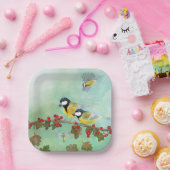 Vogels en bessen papieren bordje (Feest)