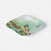 Vogels en bessen papieren bordje (Gebogen)