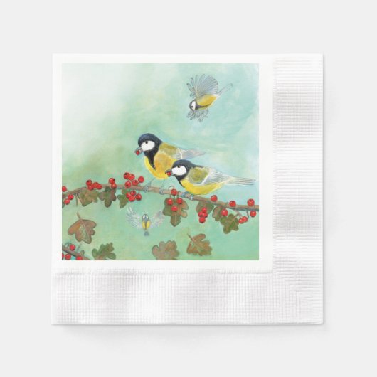 Vogels en bessen servet (Voorkant)