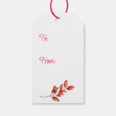 Vogels en bessen Sneeuwen Wereldbol Gift Label Cadeaulabel (Achterkant)