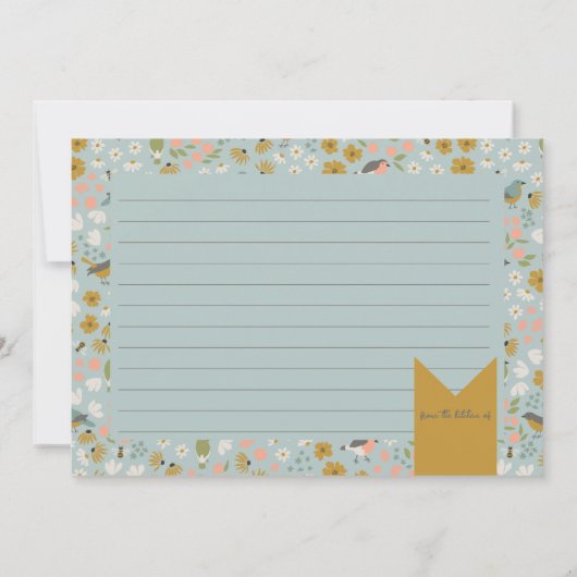 Vogels en bijen Bloemen Vrijgezellenfeest Recept K Bedankkaart (Achterkant)