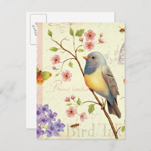 Vogels en bijen briefkaart (Voorkant / Achterkant)