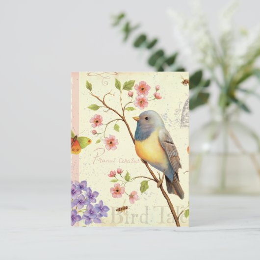 Vogels en bijen briefkaart (Staand voorkant)