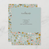 Vogels en bijen bruids douche uitnodiging Insert (Voorkant / Achterkant)