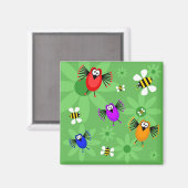 Vogels en bijen magneet (Voorkant / Achterkant)