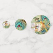 Vogels en bijen tafel confetti (Voorkanten)