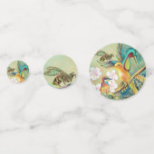 Vogels en bijen tafel confetti (Achterkanten)