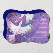 Vogels en bijen Waterverf Bat Mitzvah Uitnodiging (Voorkant / Achterkant)