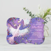 Vogels en bijen Waterverf Bat Mitzvah Uitnodiging (Staand voorkant)