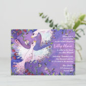 Vogels en bijen Waterverf Bat Mitzvah Uitnodiging (Staand voorkant)