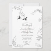 Vogels en bijkantoren  Floral Garden Wedding Kaart (Voorkant)