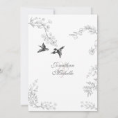 Vogels en bijkantoren  Floral Garden Wedding Kaart (Achterkant)