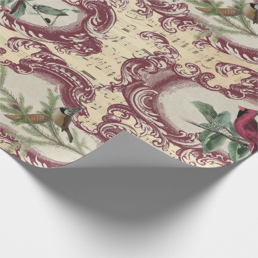  vogels en blaasmuziek cadeaupapier (Hoek)