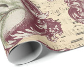  vogels en blaasmuziek cadeaupapier (Rol Hoek)