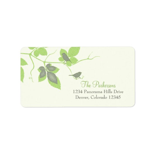 Vogels en bladeren Bruiloft Adresetiketten Etiket (Voorkant)