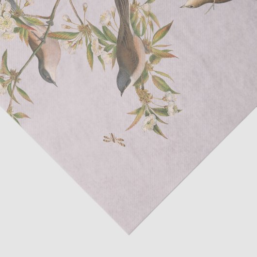 Vogels en bladeren, romantisch huwelijk tissuepapier (Detail)