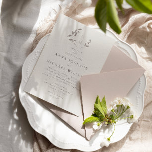 Vogels en bladeren romantische bruiloft Uitnodigin Kaart