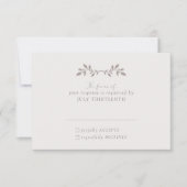 Vogels en bladeren, romantische ecru Response Kaar RSVP Kaartje (Voorkant)