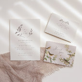 Vogels en bladeren romantische ecru sparen de datu kaart