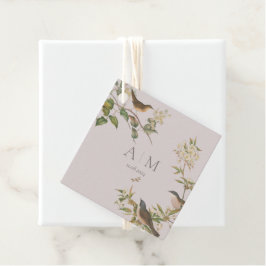 Vogels en bladeren, romantische huwelijksgunst lab bedankjes labels