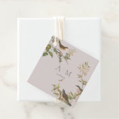 Vogels en bladeren, romantische huwelijksgunst lab bedankjes labels (In situ)