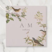 Vogels en bladeren, romantische huwelijksgunst lab bedankjes labels (Voorkant)