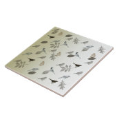 Vogels en bladeren tegeltje (Zijkant)